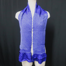 Load image into Gallery viewer, Silk Japanese Obiage Shibori Blue 55.1x5.9in(140x15cm) A#10021
