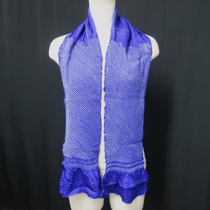 Silk Japanese Obiage Shibori Blue 55.1x5.9in(140x15cm) A#10021