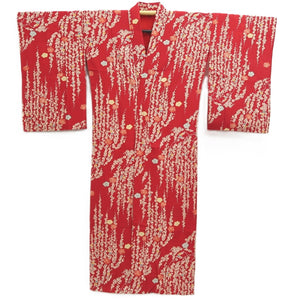 Juban Vintage(1920-1950) Red Shidare Ume Silk #10376F4