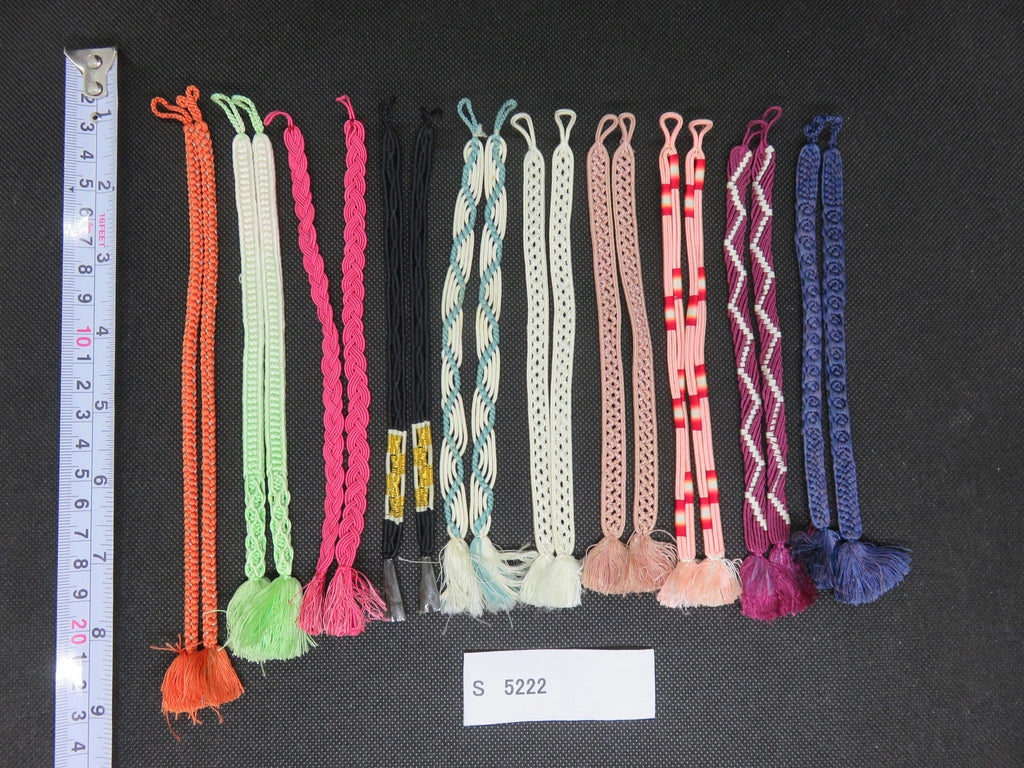 S#5222 Silk Haori Himo Flat Braid 10pcs Bundle Pack
