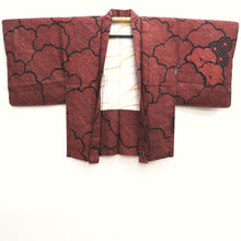 Load image into Gallery viewer, Haori Jacket Vintage(1950-1980) Red Black Shibori Chrysanthemum Silk #10108D2
