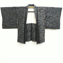Load image into Gallery viewer, Haori Jacket Vintage(1950-1980) Black Silver Rangiku Silk #10183D5
