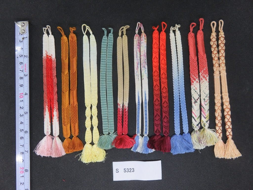 S#5323 Silk Haori Himo Flat Braid 10pcs Bundle Pack