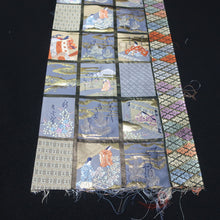 Load image into Gallery viewer, BB10021AC Silk Obi Fabric Heian Princess Dark Blue 51.6x11.0in(131x28cm)
