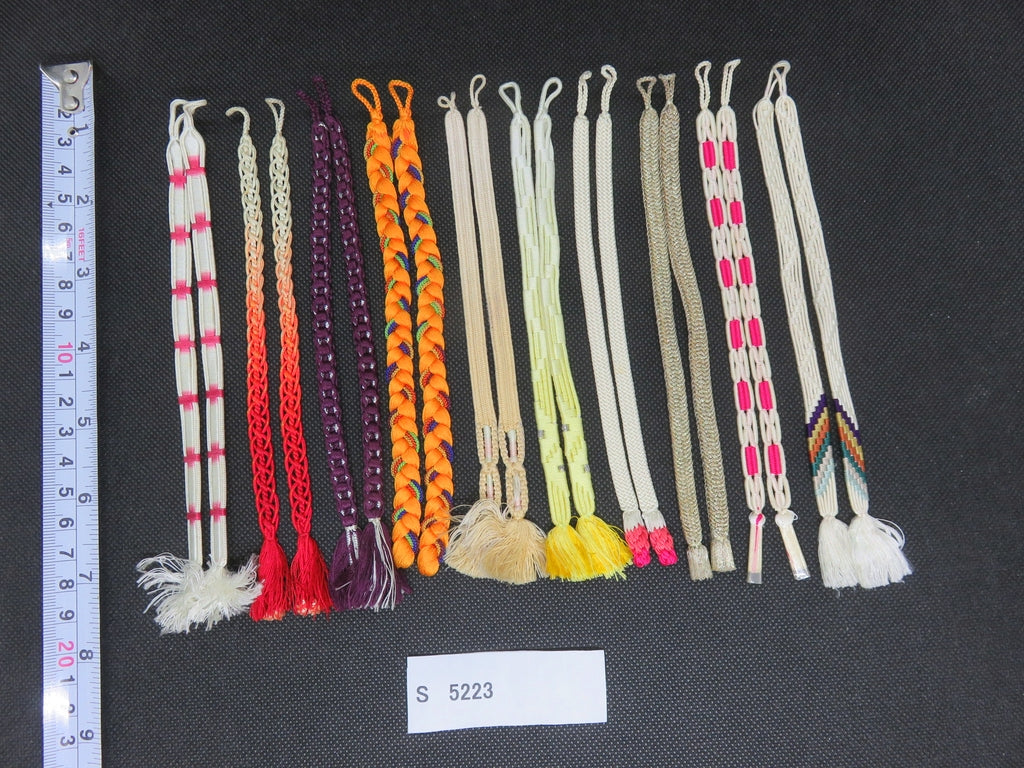 S#5223 Silk Haori Himo Flat Braid 10pcs Bundle Pack
