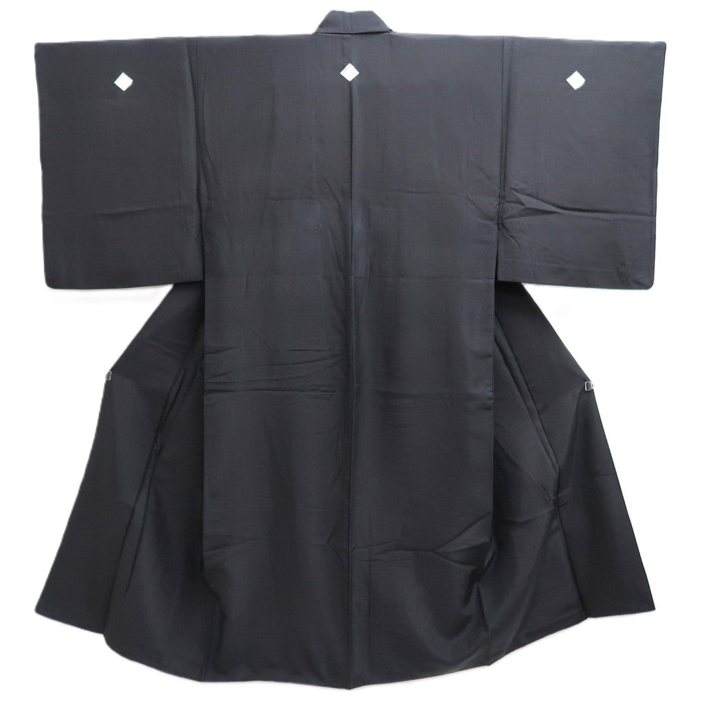 Men's Kimono Vintage(1950-1980) Black Montsuki Silk #10459A4