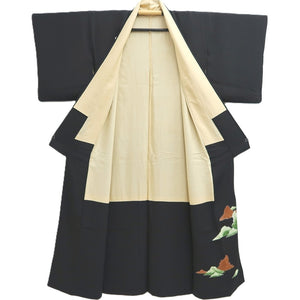 Tomesode Vintage(1950-1980) Black Bird Embroidery Silk #10401A1