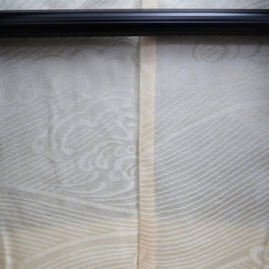 Haori Jacket Vintage(1950-1980) Black Gold Silver Curling Wave Silk #9861B2