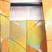 Load image into Gallery viewer, Haori Jacket Yellow brown Orange Light Blue Botanical Silk #10790D5
