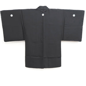 Men's Haori Vintage(1950-1980) Black Montsuki Eagle Silk #10281E4
