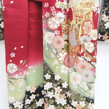 Load image into Gallery viewer, Furisode Red Gold Sakura Cherry Blossom Tall Silk #9686J4
