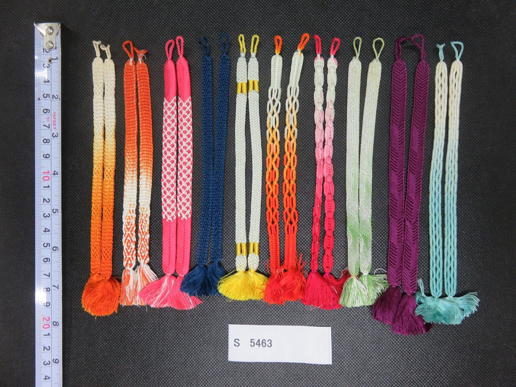 S#5463 Silk Haori Himo Flat Braid 10pcs Bundle Pack