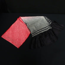 Load image into Gallery viewer, Silk Japanese Obiage Shibori Black Red 52.0x7.5in(132x19cm) A#10001
