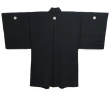 Load image into Gallery viewer, Men's Haori Vintage(1950-1980) Black Montsuki Habutae Tiger Silk #10879E4
