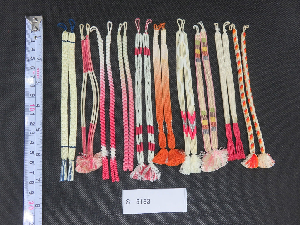 S#5183 Silk Haori Himo Flat Braid 10pcs Bundle Pack