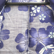 Load image into Gallery viewer, Yukata Navy Dragonfly Cotton #10744D3
