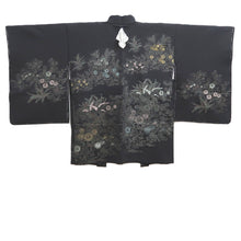 Load image into Gallery viewer, Haori Jacket Vintage(1950-1980) Black Chrysanthemum Silk #10589C1

