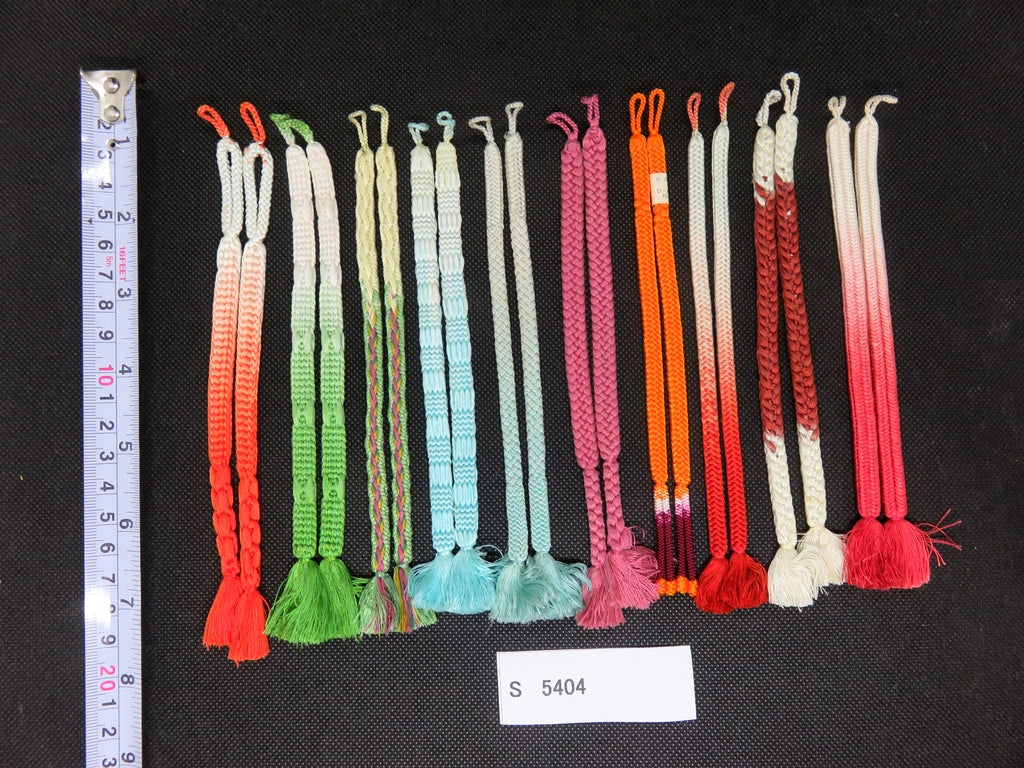S#5404 Silk Haori Himo Flat Braid 10pcs Bundle Pack