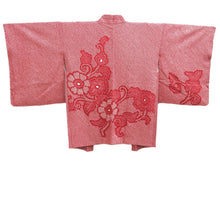 Load image into Gallery viewer, Haori Jacket Vintage(1950-1980) Red Shibori Peony Silk #10609C2
