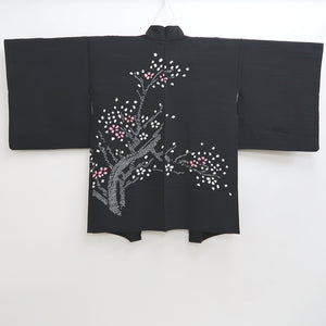 Haori Jacket Vintage(1950-1980) Black Shibori Tree Silk #9736A2