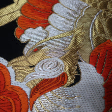 Load image into Gallery viewer, BB10071AF Silk Obi Fabric Phoenix Black Gold 46.1x10.6in(117x27cm)

