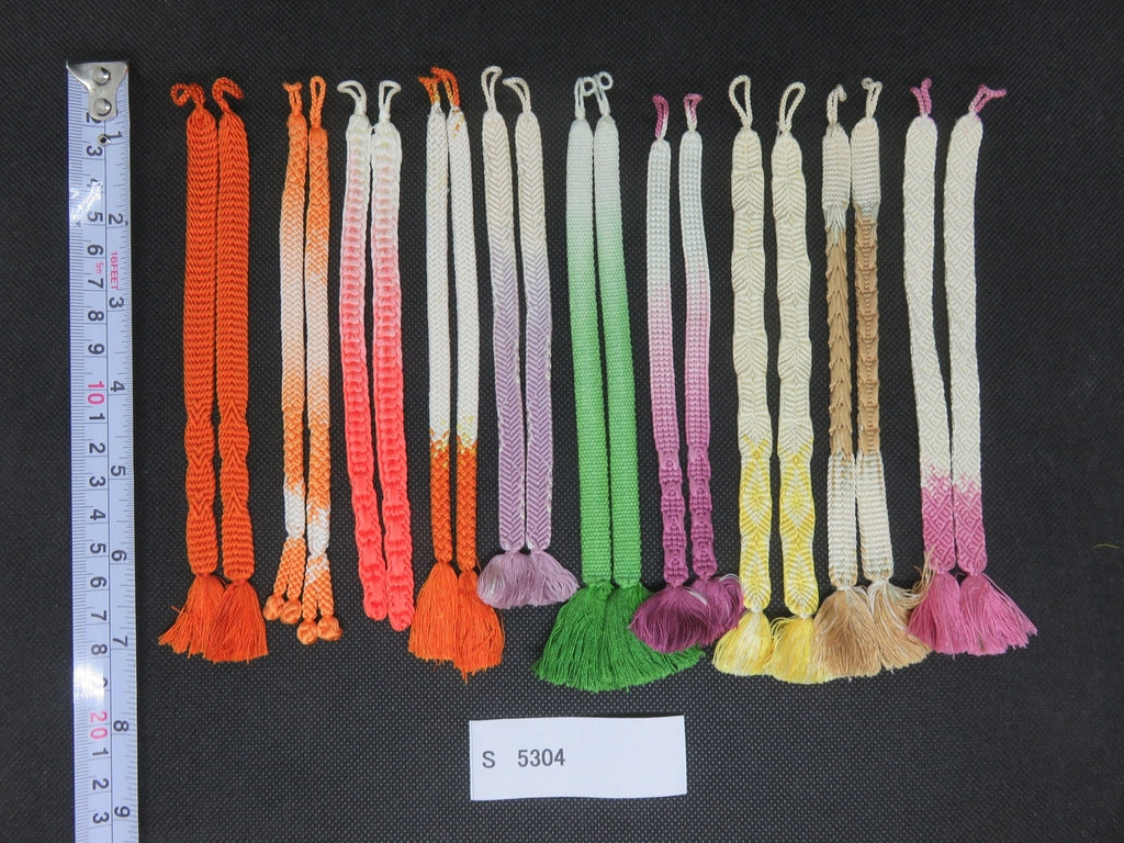 S#5304 Silk Haori Himo Flat Braid 10pcs Bundle Pack