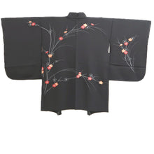 Load image into Gallery viewer, Haori Jacket Vintage(1950-1980) Black Plum blossom Branch Embroidery Silk #11070A4
