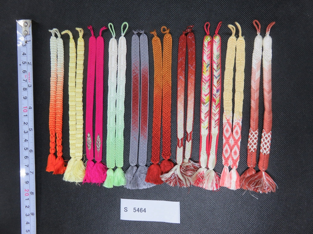 S#5464 Silk Haori Himo Flat Braid 10pcs Bundle Pack