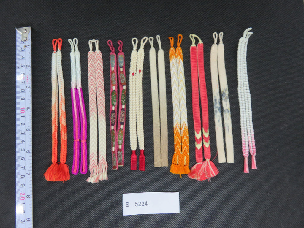 S#5224 Silk Haori Himo Flat Braid 10pcs Bundle Pack