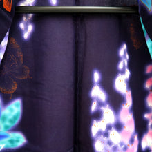 Load image into Gallery viewer, Yukata Navy Butterfly Cotton #10343F3
