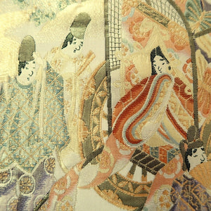 Fukuro Obi Gold Heian Period Aristocrats Silk BB269V5