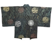 Load image into Gallery viewer, Haori Jacket Vintage(1950-1980) Black Gold Silver Chrysanthemum Silk #10820E1
