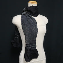 Load image into Gallery viewer, Silk Japanese Obiage Shibori Black 49.6x5.9in(126x15cm) A#10052
