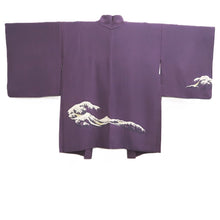 Load image into Gallery viewer, Haori Jacket Vintage(1950-1980) Purple Curling Wave Silk #10669C5
