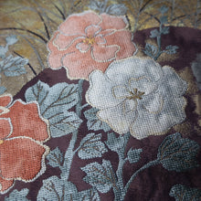 Load image into Gallery viewer, BB10081AF Silk Obi Fabric Peony Gold 53.1x10.6in(135x27cm)
