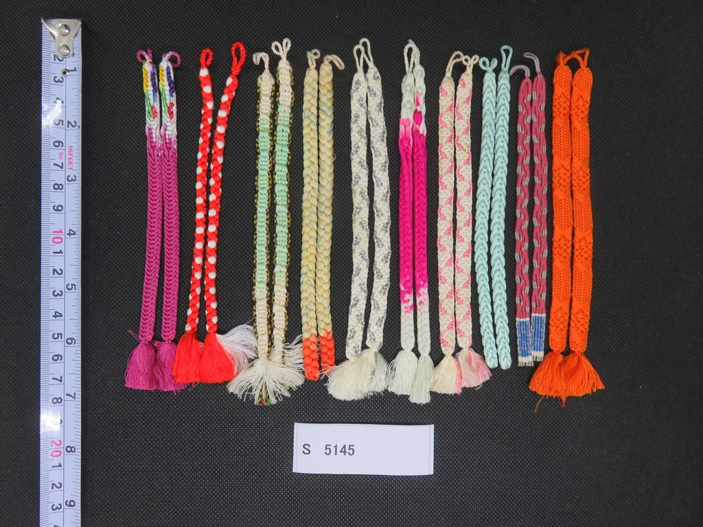 S#5145 Silk Haori Himo Flat Braid 10pcs Bundle Pack