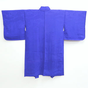 Haori Jacket Vintage(1920-1950) Blue Rinzu Long Silk #9631J1