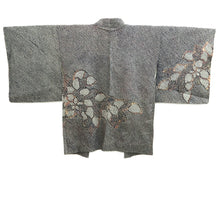 Load image into Gallery viewer, Haori Jacket Vintage(1950-1980) Black Tan Full Shibori Floral pattern Silk #10950F2
