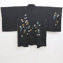 Load image into Gallery viewer, Haori Jacket Vintage(1950-1980) Black Shibori Flower Silk #9848B2
