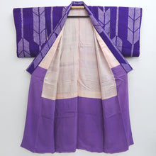 Load image into Gallery viewer, Kimono Vintage(1950-1980) Purple Shibori Yabane Silk #10263E4
