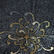 Load image into Gallery viewer, Haori Jacket Vintage(1950-1980) Black Gold Silver Chrysanthemum Silk #10930F1
