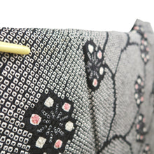 Load image into Gallery viewer, Haori Jacket Black Full Shibori Flower Silk #10699D1
