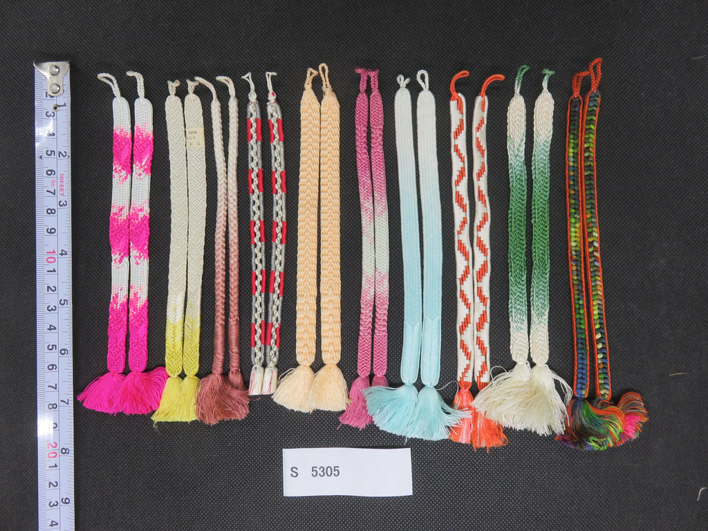 S#5305 Silk Haori Himo Flat Braid 10pcs Bundle Pack