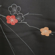 Load image into Gallery viewer, Haori Jacket Vintage(1950-1980) Black Plum blossom Branch Embroidery Silk #11070A4

