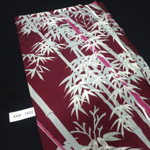 KK1452A1 Silk Kimono Fabric Vintage(1920-1950) Bamboo Brown 52.4x12.6in(133x32cm)