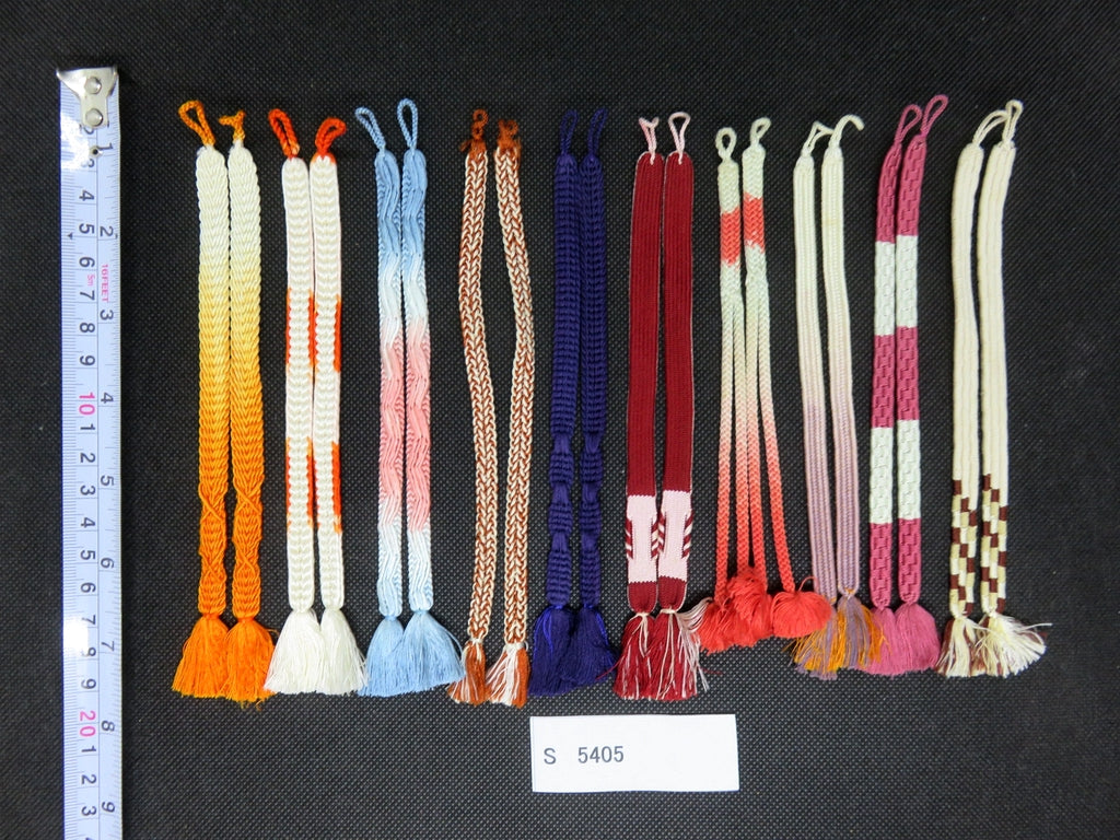 S#5405 Silk Haori Himo Flat Braid 10pcs Bundle Pack