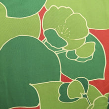 Load image into Gallery viewer, Haori Jacket Green Red Plum blossom Silk #10850E3
