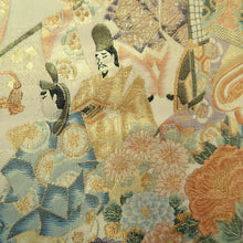 Load image into Gallery viewer, Fukuro Obi Gold Heian Period Aristocrats Silk BB269V5
