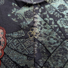 Load image into Gallery viewer, Haori Jacket Vintage(1950-1980) Black Gold Silver Chrysanthemum Silk #10820E1

