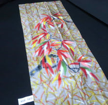 Load image into Gallery viewer, KK1472A2 Silk Kimono Fabric Vintage(1950-1980) Meisen Bamboo Gray 71.3x12.2in(181x31cm)
